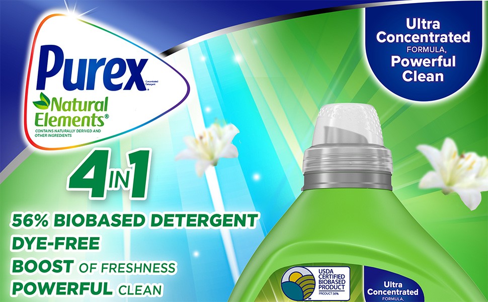 Natural Elements Fresh Lilies & Linen Liquid Detergent, 82.5 oz, 165 Loads,