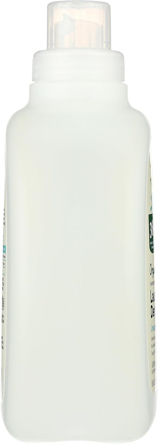 Organic Unscented Laundry Detergent – 50 Fl Oz, 33 HE Loads, Gentle & Effective