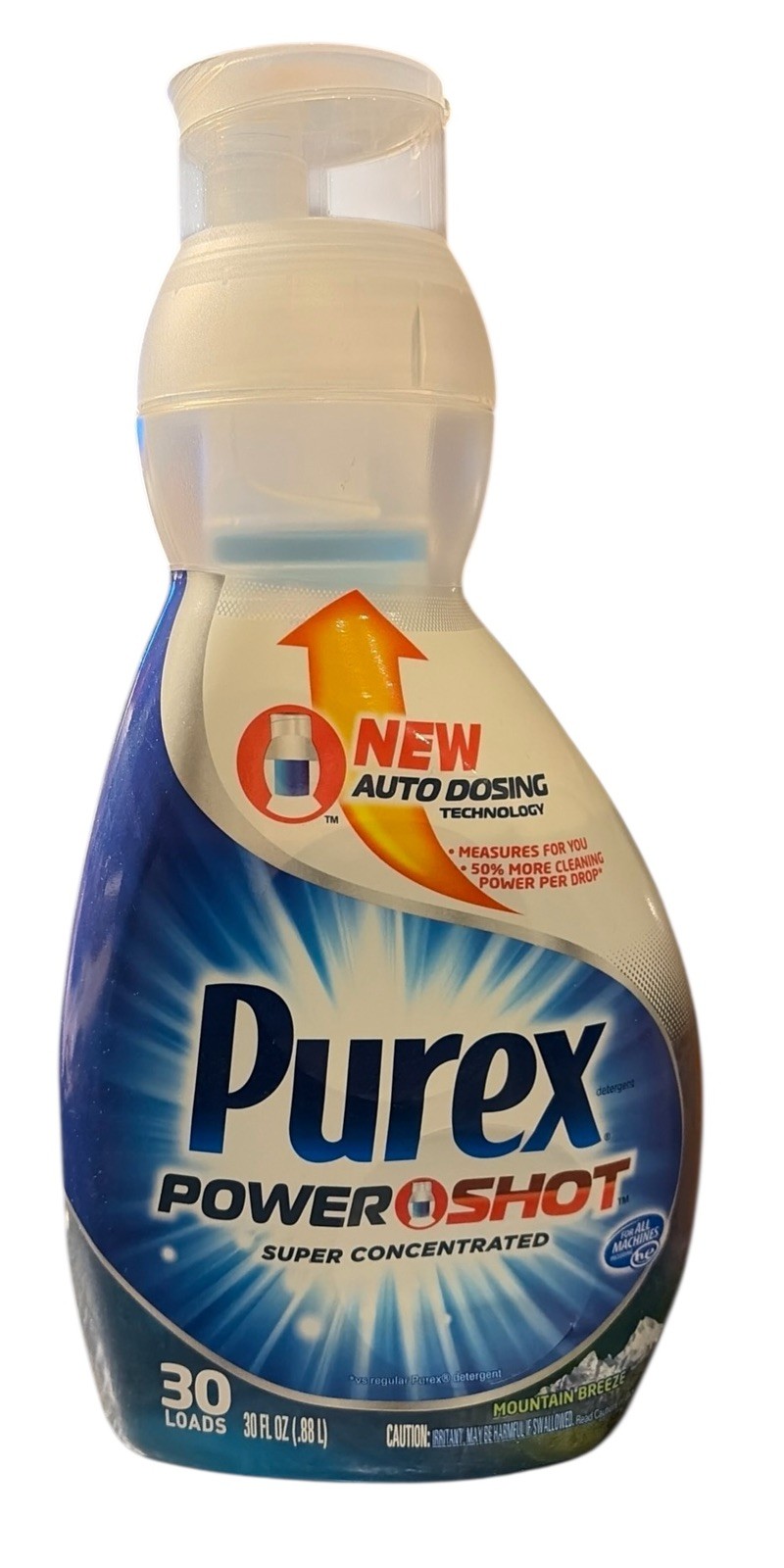 1 Purex Power Shot Super Concentrated Detergent 30 Loads Mountain Breeze 30 Oz
