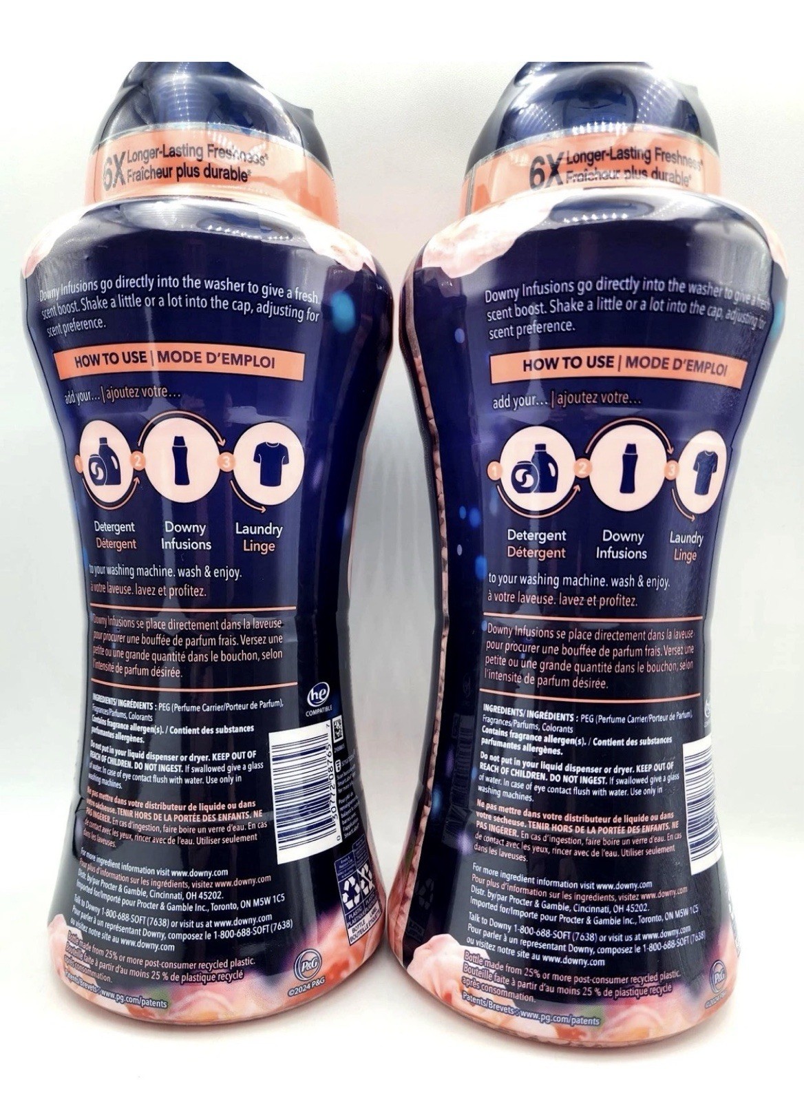 2 Pack – 24 Oz Downy Infusions Bliss Sparkling Amber & Rose Scent Booster Beads