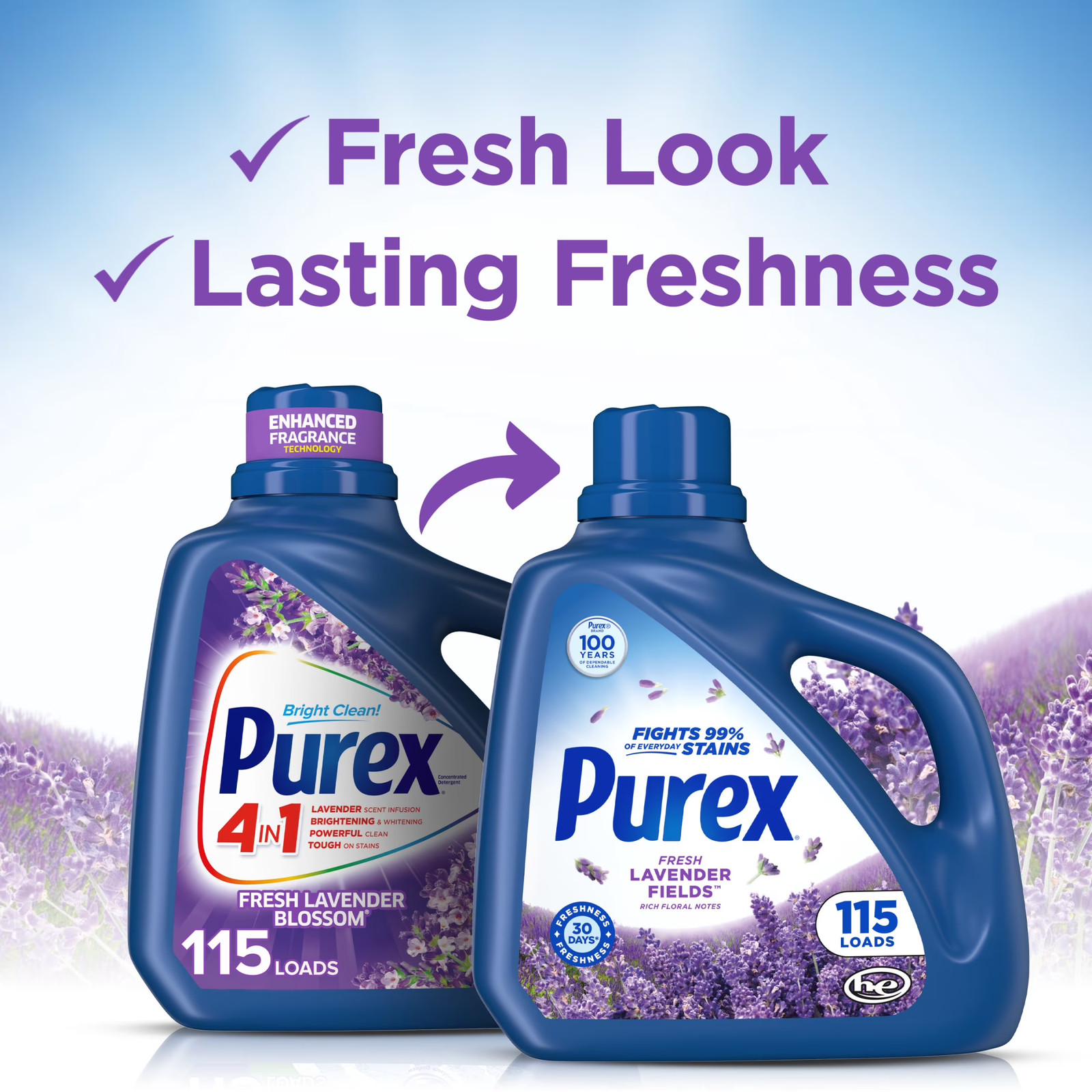 Fresh Lavender Fields Liquid Detergent, 150 fl oz, 115 loads