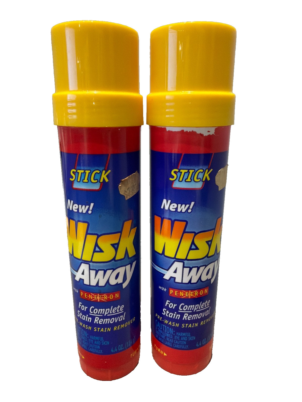(2) Wisk Away Laundry Stick Complete Stain Removal Laundry Pre-wash 4.4 oz