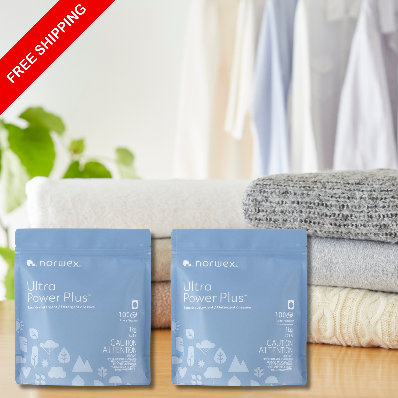 Norwex Ultra Power Plus™ Laundry Detergent, Pack of 2, 1kg or 2.2lb each