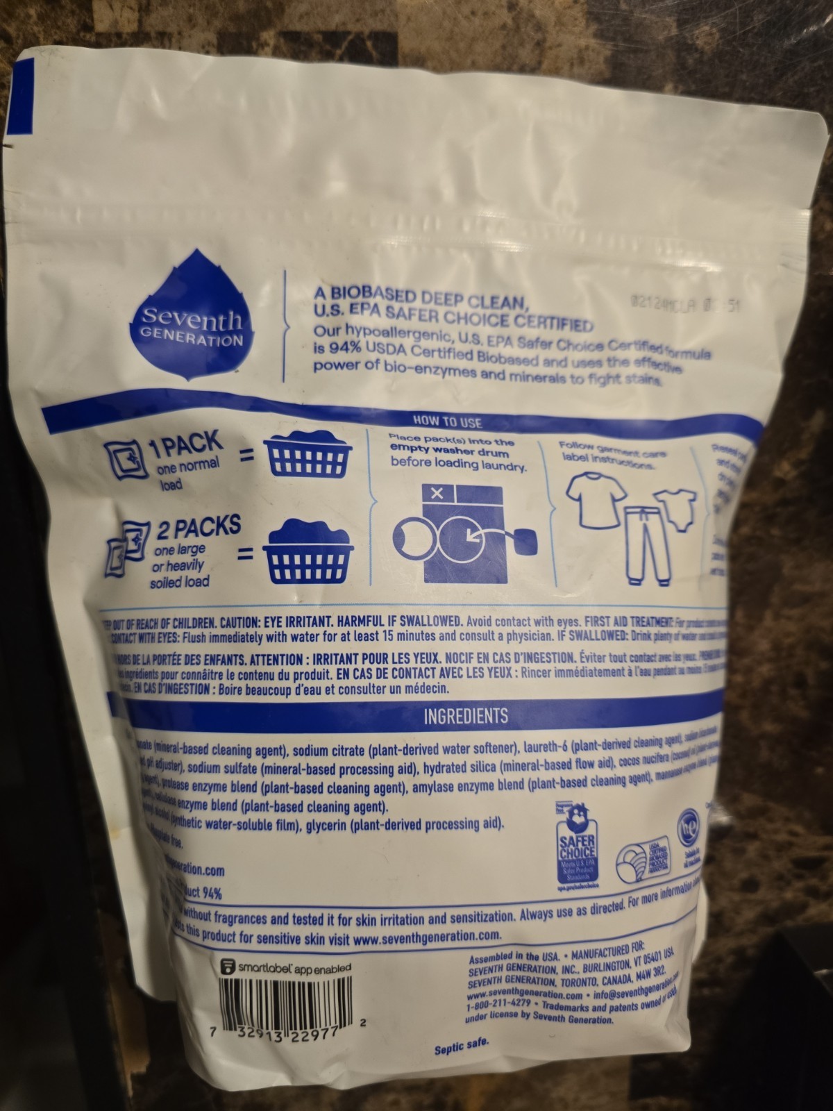 3 Pkgs. Laundry Detergent Packs, Free & Clear, Fragrance Free, 45 Packs Ea.