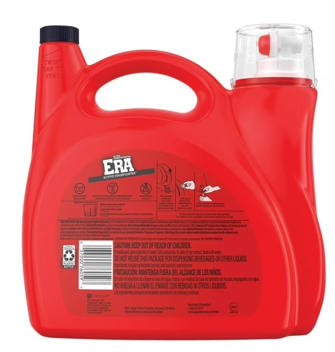3 Pack Era Active Stainfighter Liquid Laundry Detergent, 146 loads, 200 fl. oz.