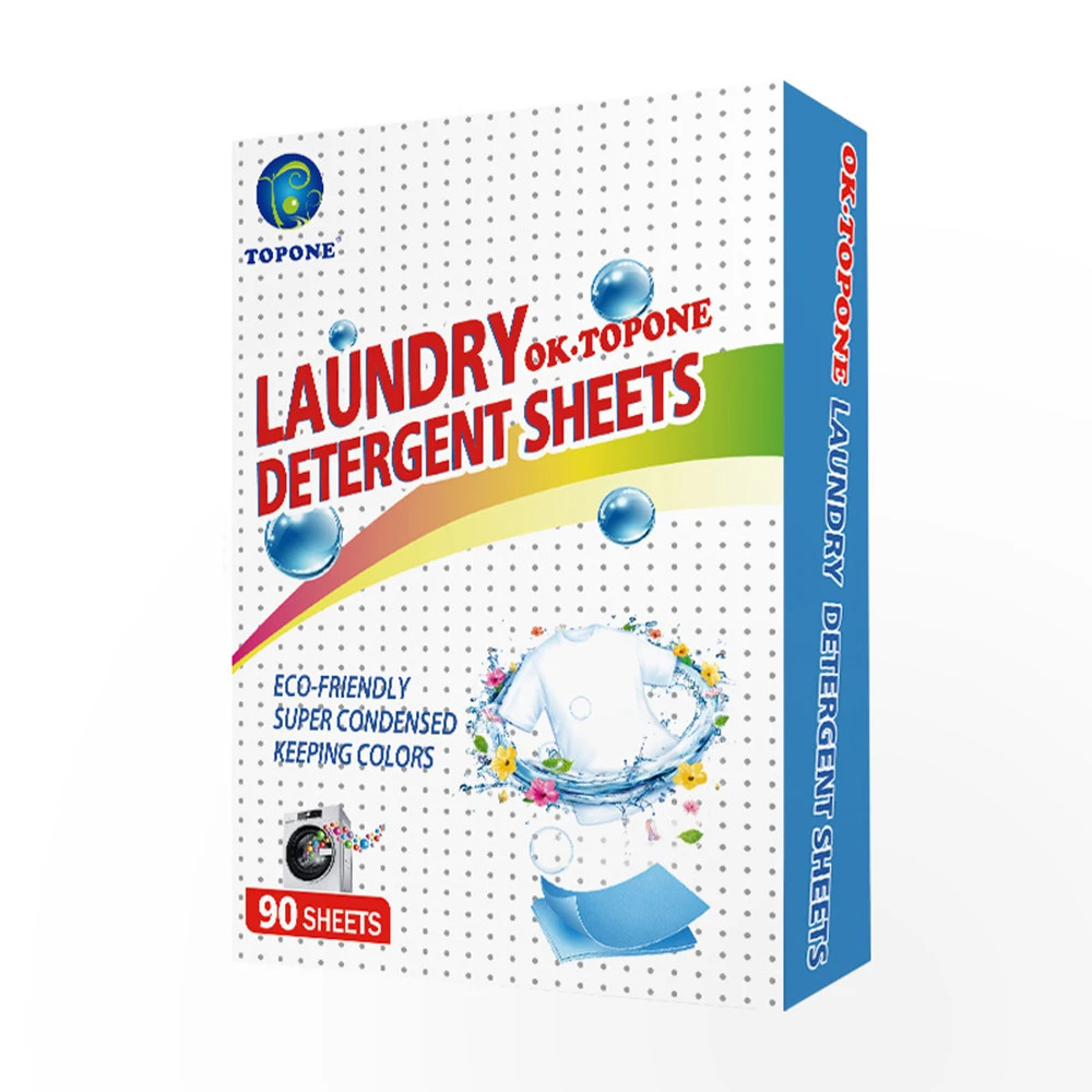 Laundry Detergent Sheets 90 Pcs Eco-friendly Soap No Waste Stain Remover Liquid