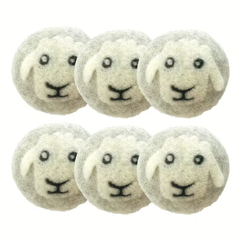 6 XL Wool Dryer Balls Natural Fabric Softener 100% Organic+ reusable bag