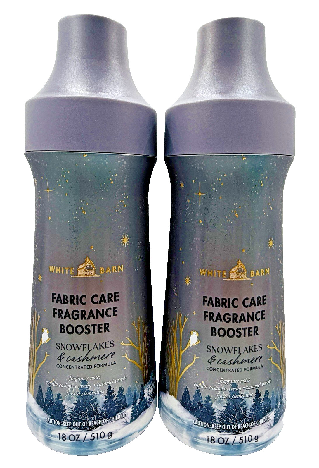 Bath & Body Works Snowflakes & Cashmere Fabric Care Fragrance Booster 18 Oz x2