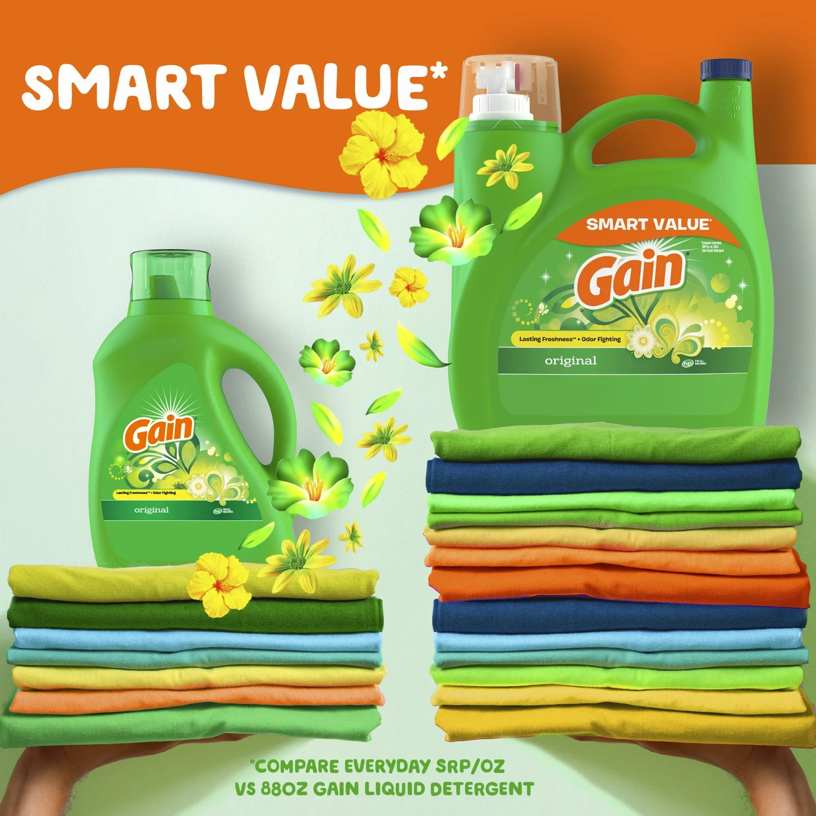 3 pack Gain Liquid Laundry Detergent, Original Scent, 154 fl oz, 107 Loads