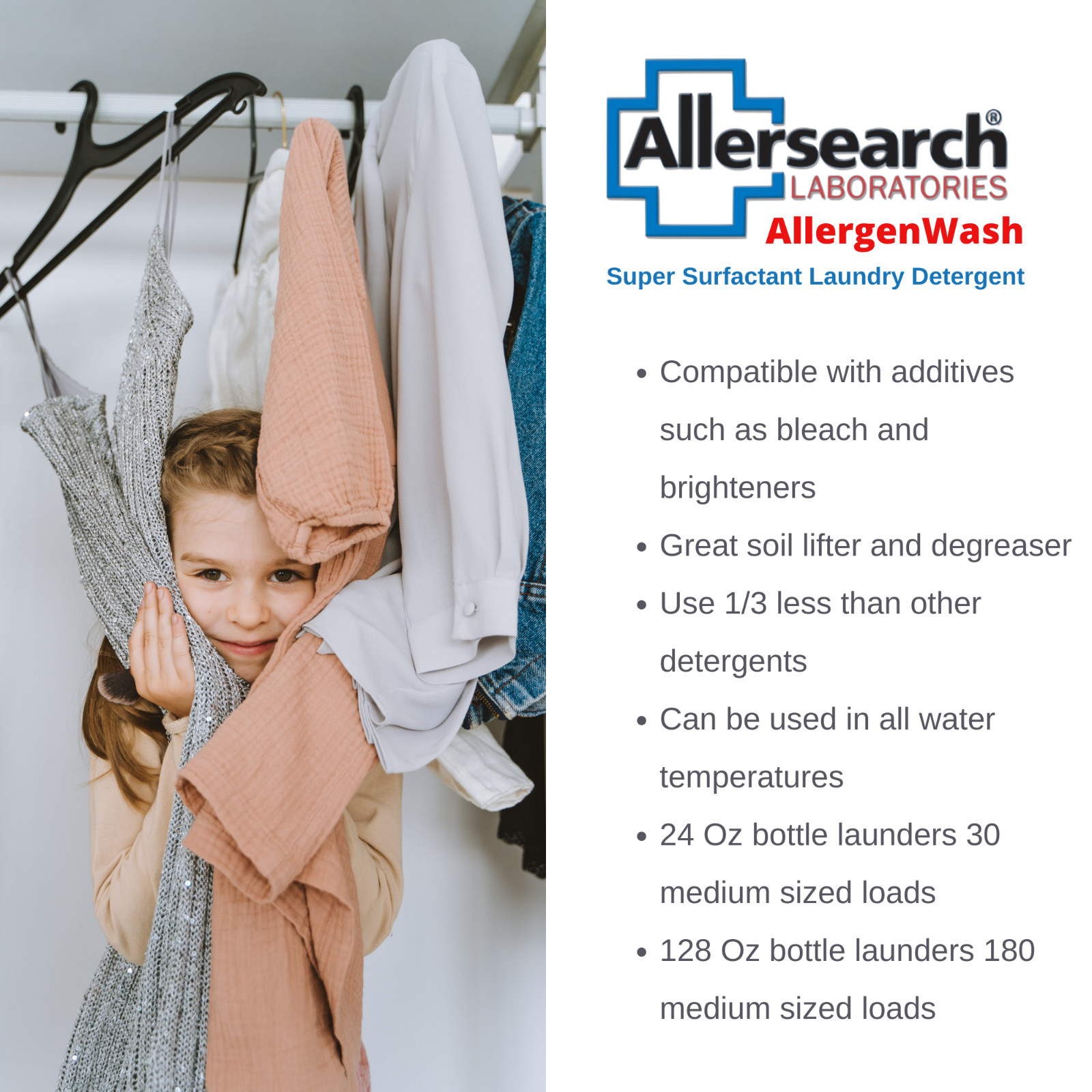 Allersearch AllergenWash Laundry Detergent 24 Oz