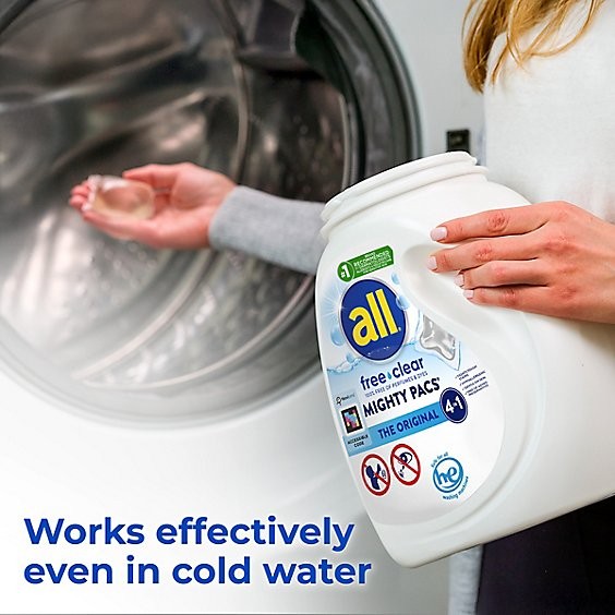 Mighty Pacs with Stainlifters Free Clear Laundry Detergent, Free Clear for Sensi