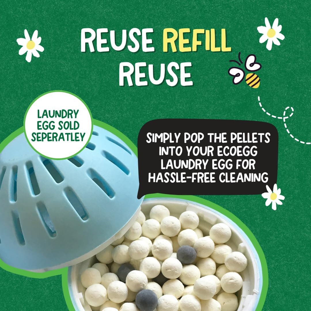 Laundry Egg Refill Pellets, 50 Loads, Fresh Linen, Sensitive Skin Laundry Det…