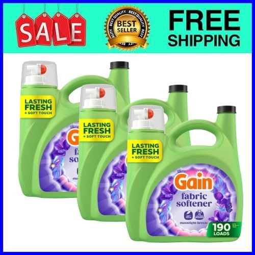 Gain Liquid Fabric Softener Moonlight Breeze 140 oz 3-Pack USA