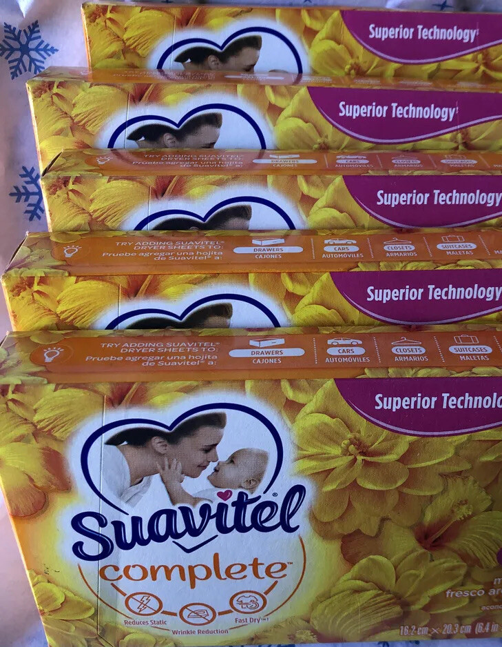 SUAVITEL COMPLETE *🌞 Morning Sun☀️ * Dryer Sheets 5 Boxes = 90 Sheets