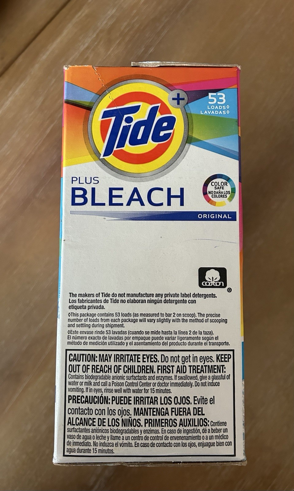 Tide Plus Bleach Original Powder Laundry Detergent 95 Oz (2.71kg) 53 Loads