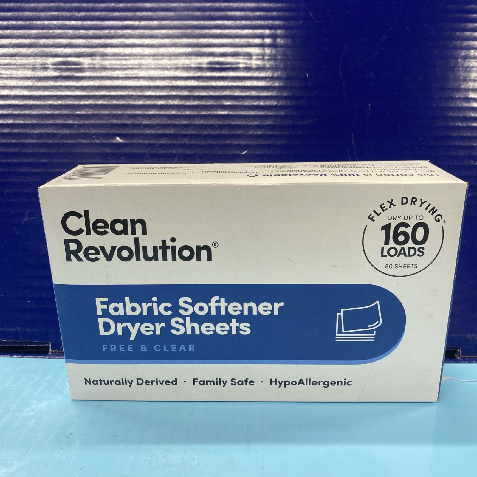 Clean Revolution Fabric Softener – Dryer Sheets – 160 Loads Free & Clear