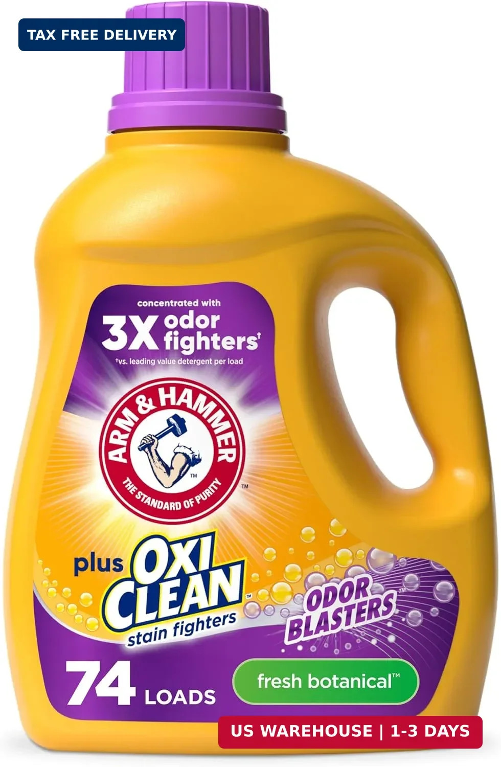 ARM & HAMMER Plus OxiClean with Odor Blasters Liquid Laundry Detergent, Laundry
