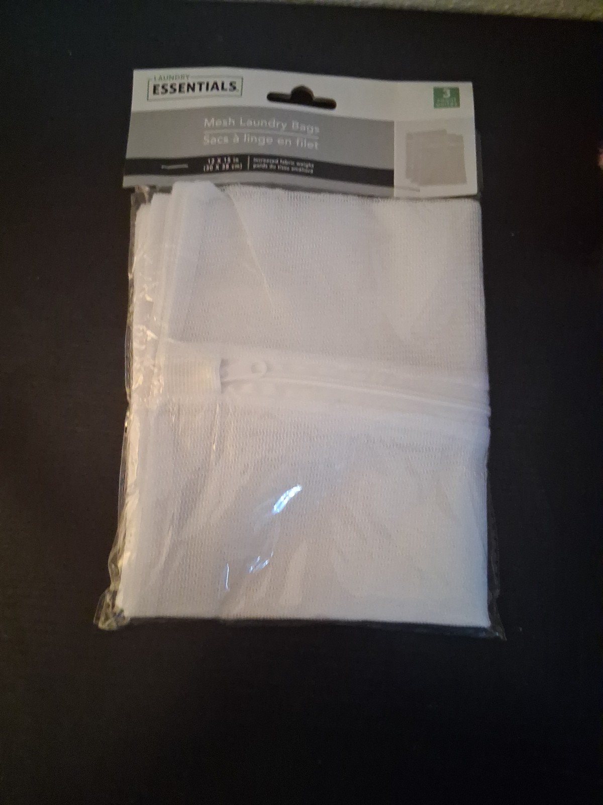 Essentials 3ct Zipper Mesh Laundry Bags 12″x15″