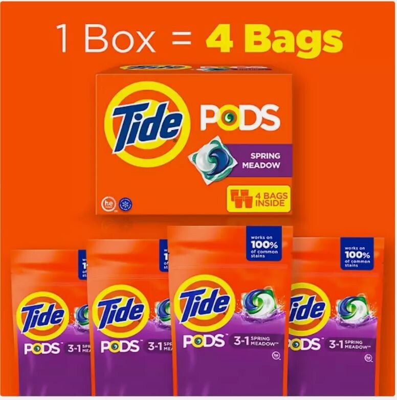 New Tide PODS Laundry Detergent Pacs – Spring Meadow, 156 ct Pods, Stain Free