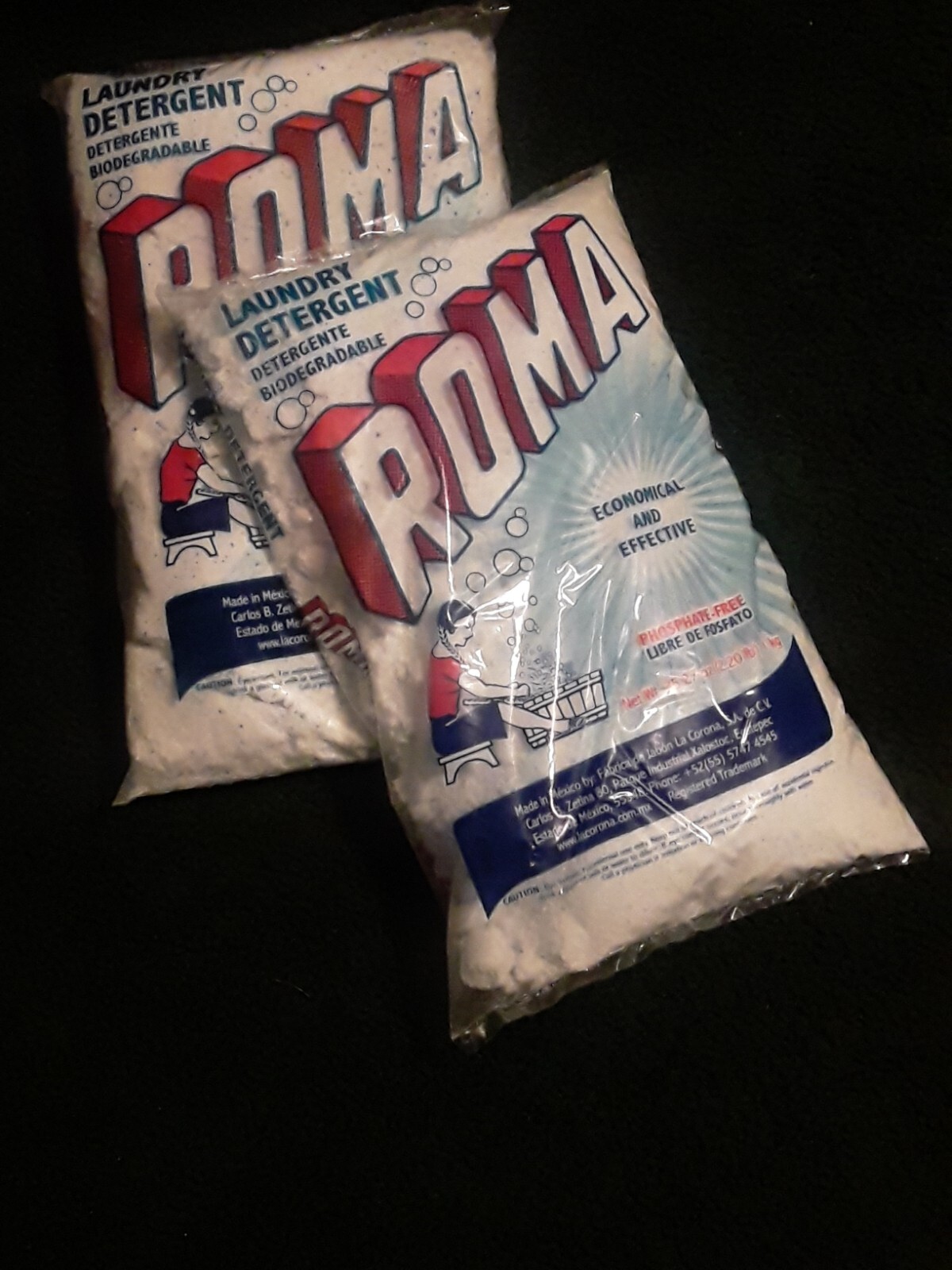 Lot of 2 Roma Laundry Detergent (1Kg -2.20 lb- 35.27 oz *NEW*Bio Phosphate-Free