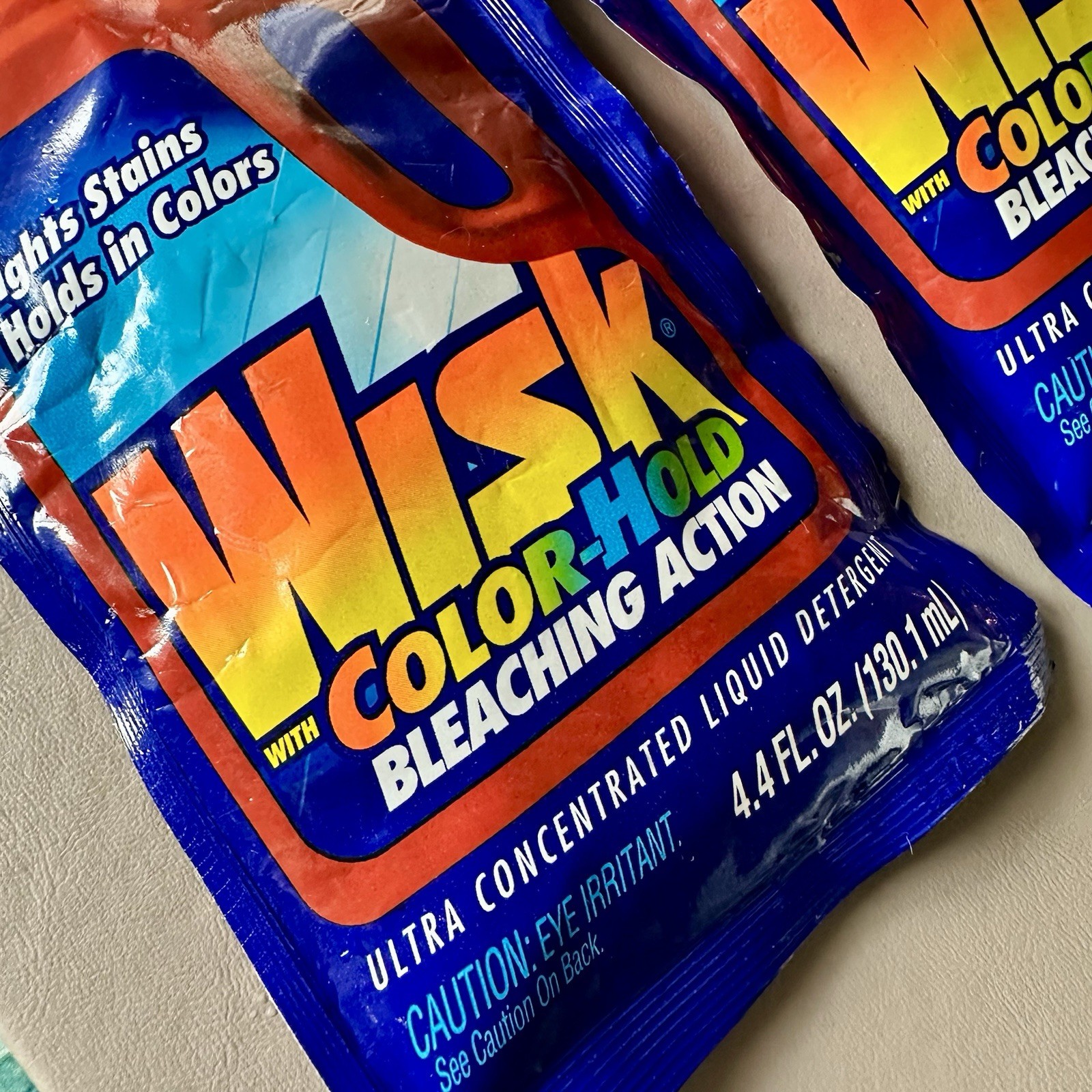 3x WISK Color Hold Action Detergent Packets + WISK Away Stain Remover Sample