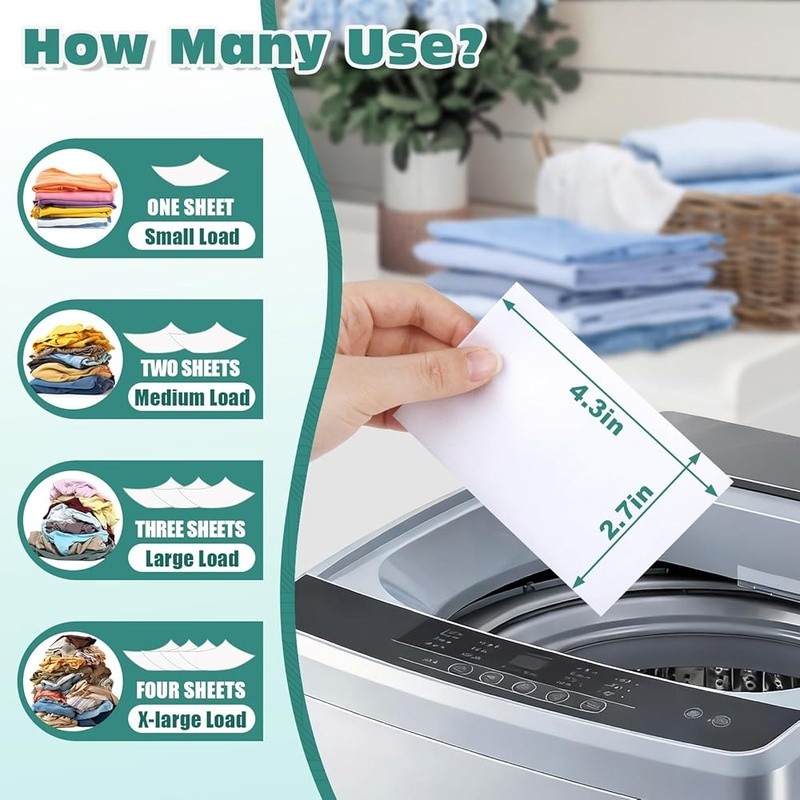 Eco-Friendly Laundry Sheets 1200 Count Stain Remover Gentle Sensitive Skin New