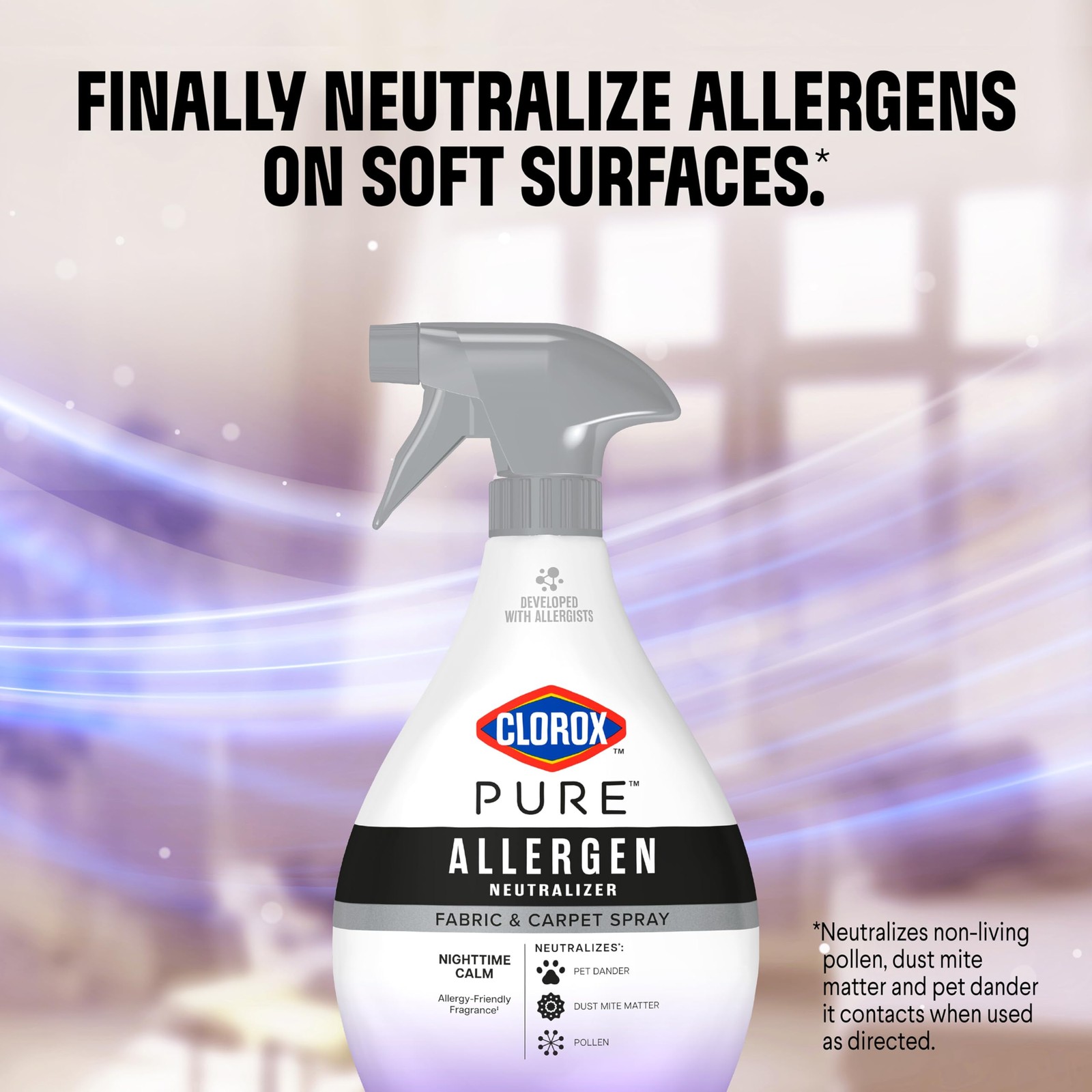 Clorox PURE Allergen Neutralizer Fabric and Carpet 26 Fl Oz (Pack of 1)