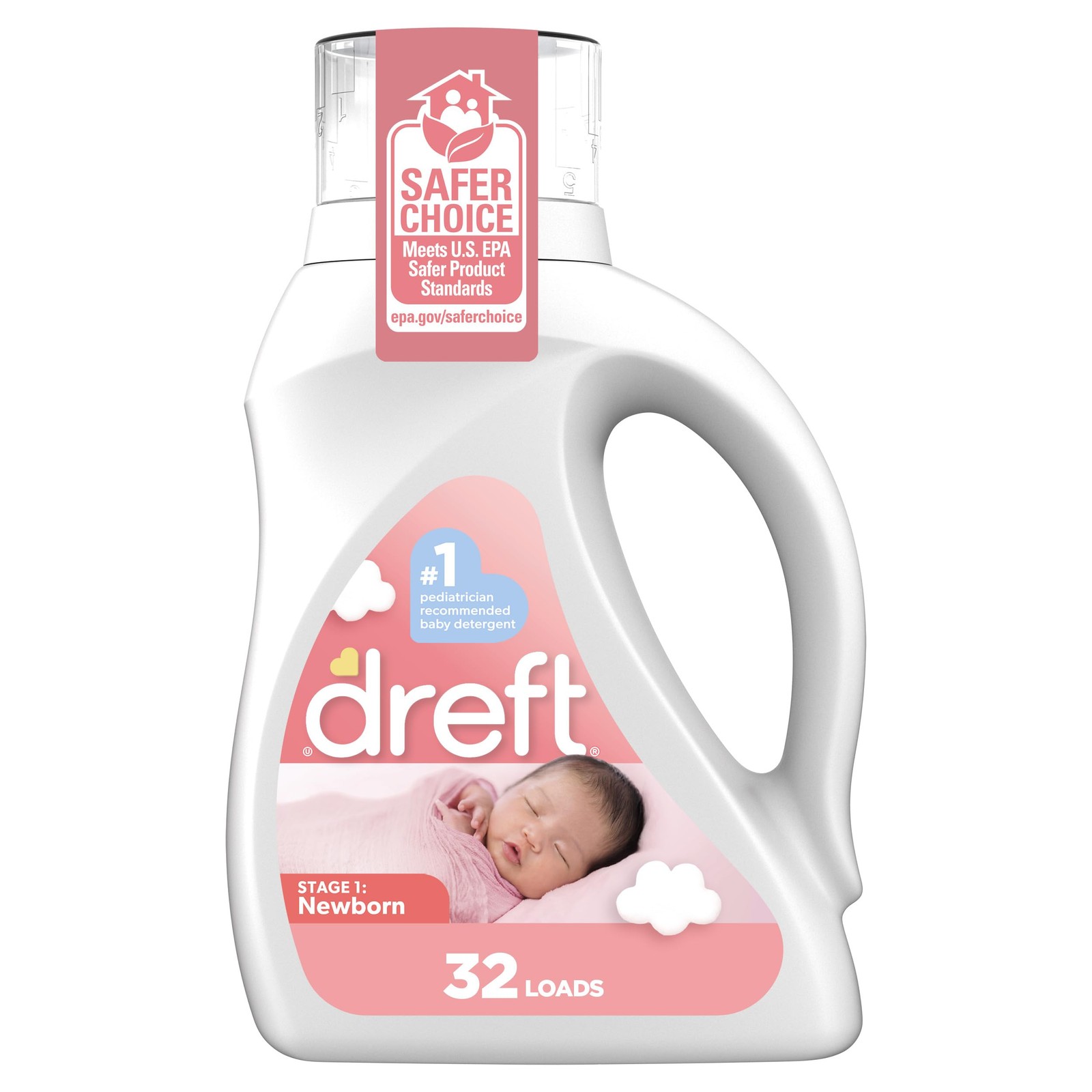 Newborn Baby Liquid Laundry Detergent for Sensitive Skin, HE Compatible, 32 L…