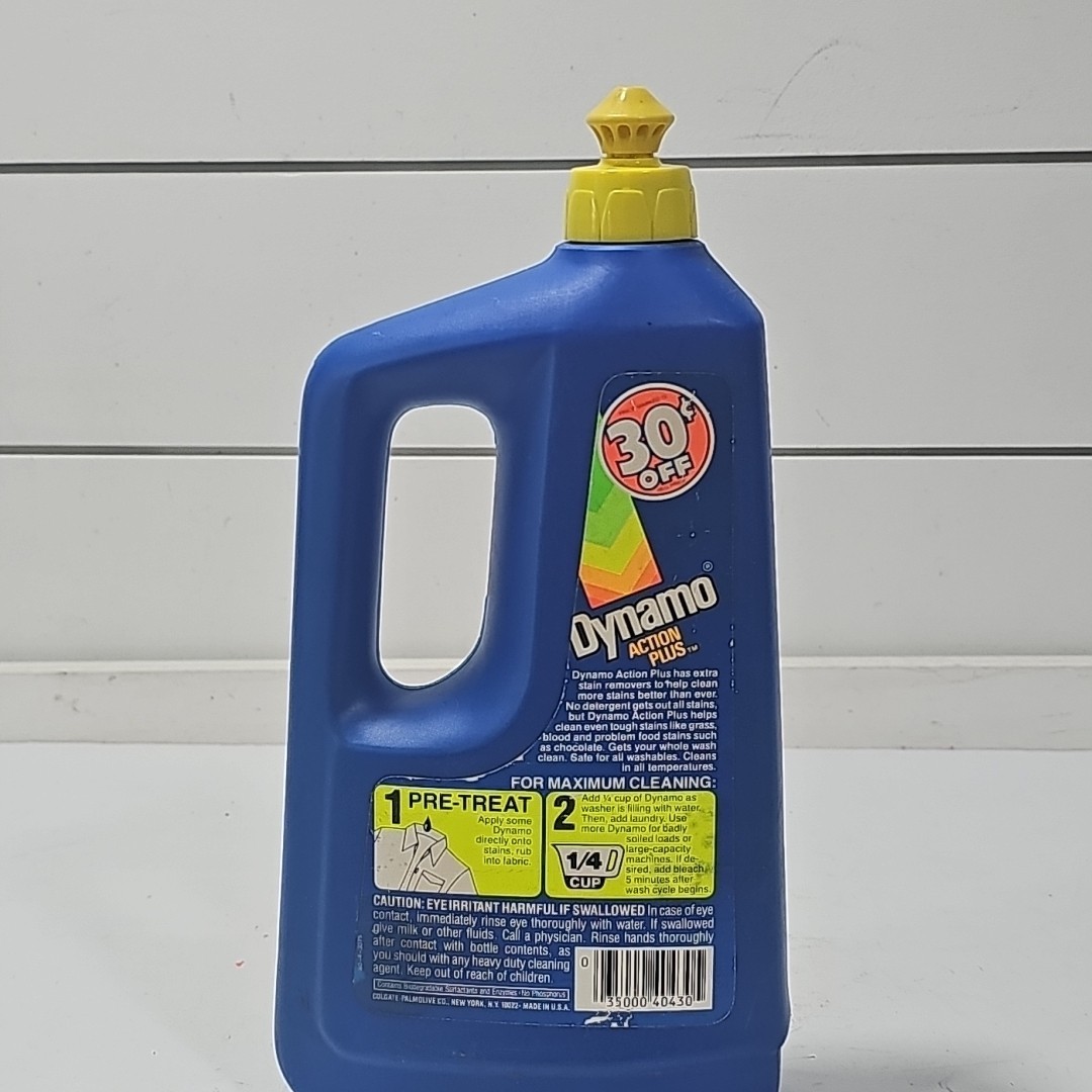 Vtg 32oz Dynamo Action Plus Heavy Duty Laundry Detergent NOS TV Movie Prop Retro