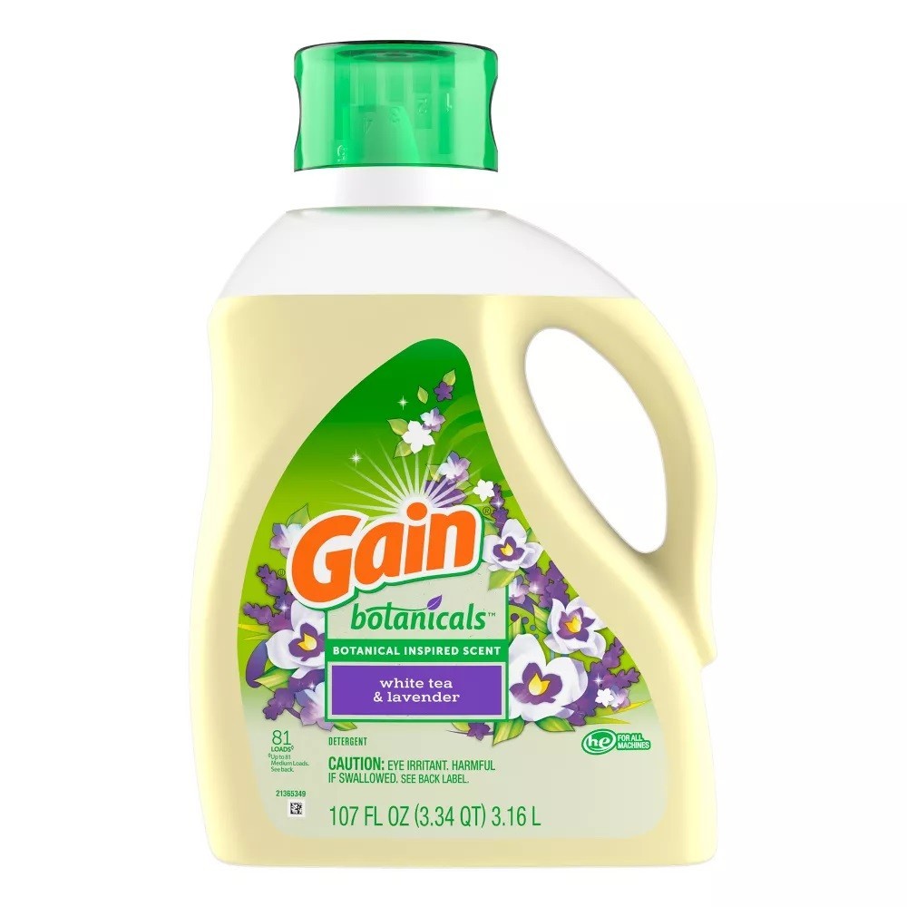 Gain White Tea & Lavender Botanicals Liquid Laundry Detergents 81 Loads – 107oz