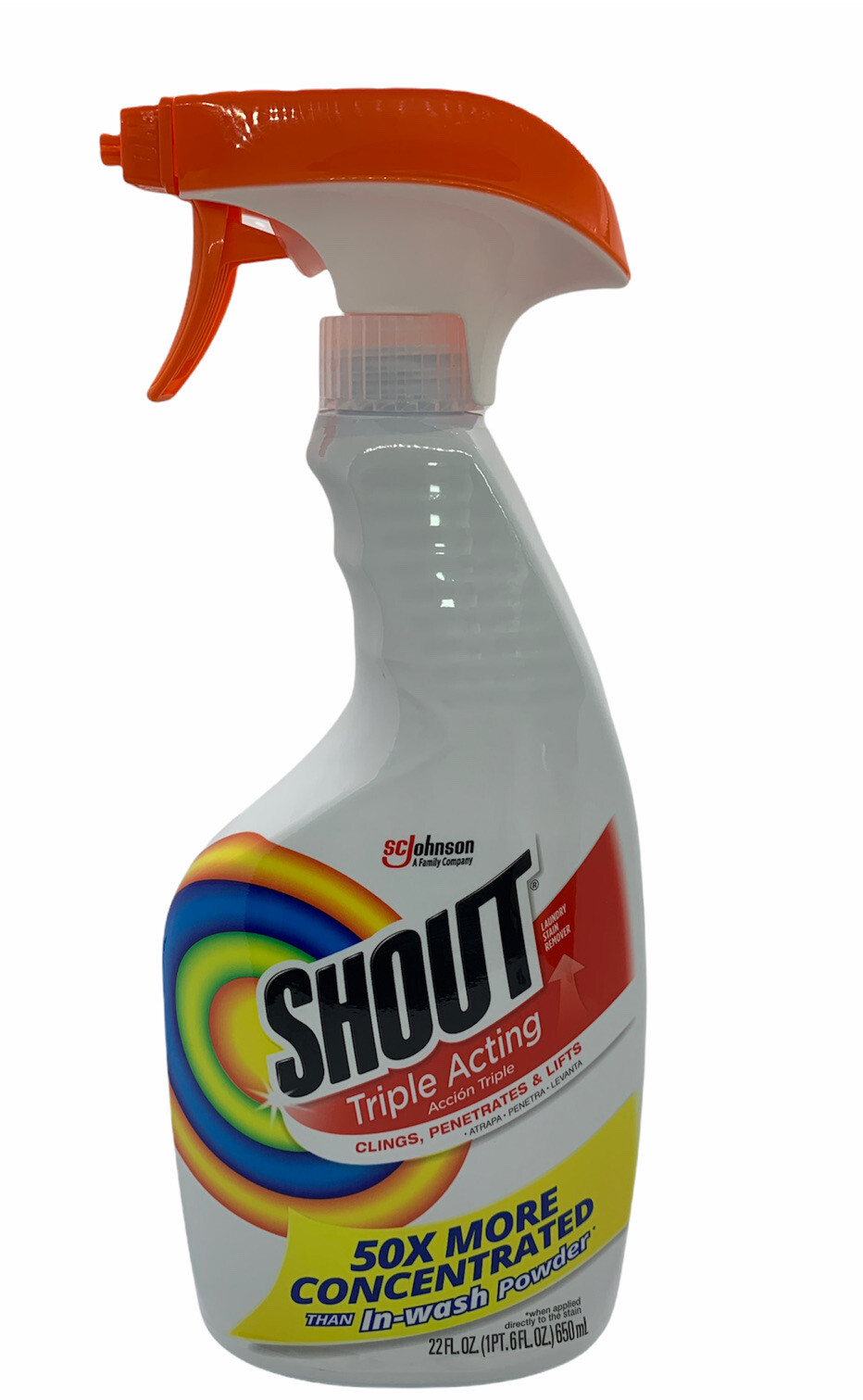 Shout Liquid Laundry Stain Remover, Triple Acting (22 fl oz Spray Bottle)