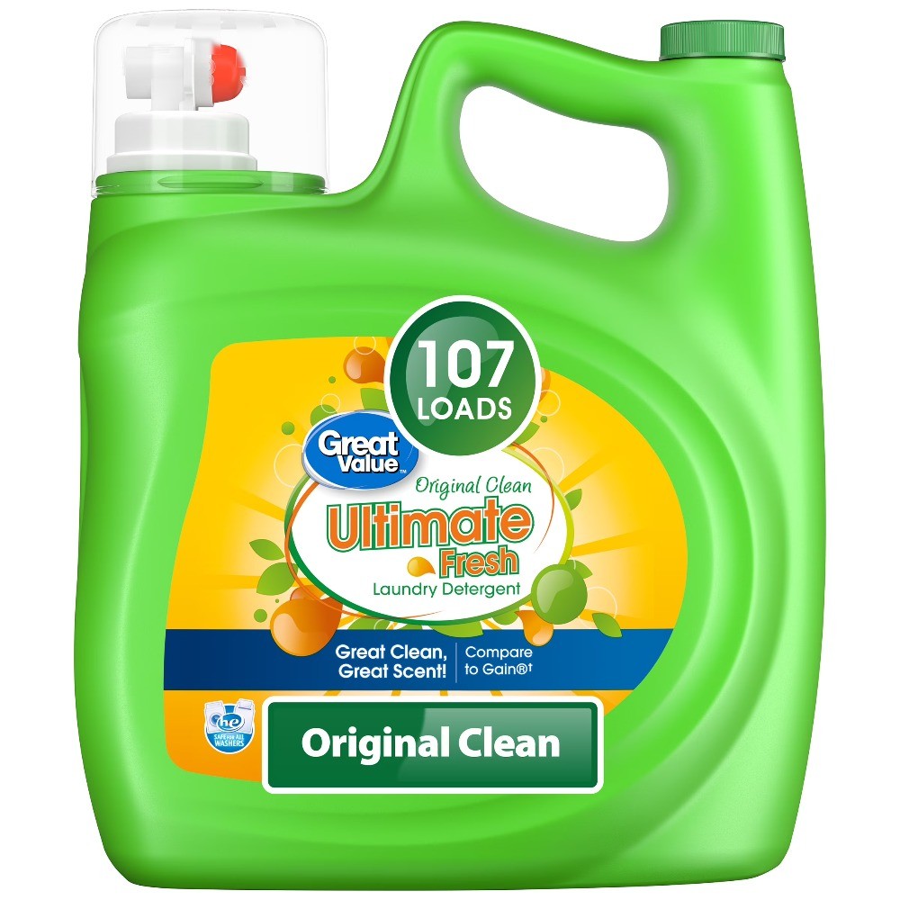 (4 pack) Ultimate Fresh Laundry Detergent, Original Clean, 154 fl oz, 107 Loads
