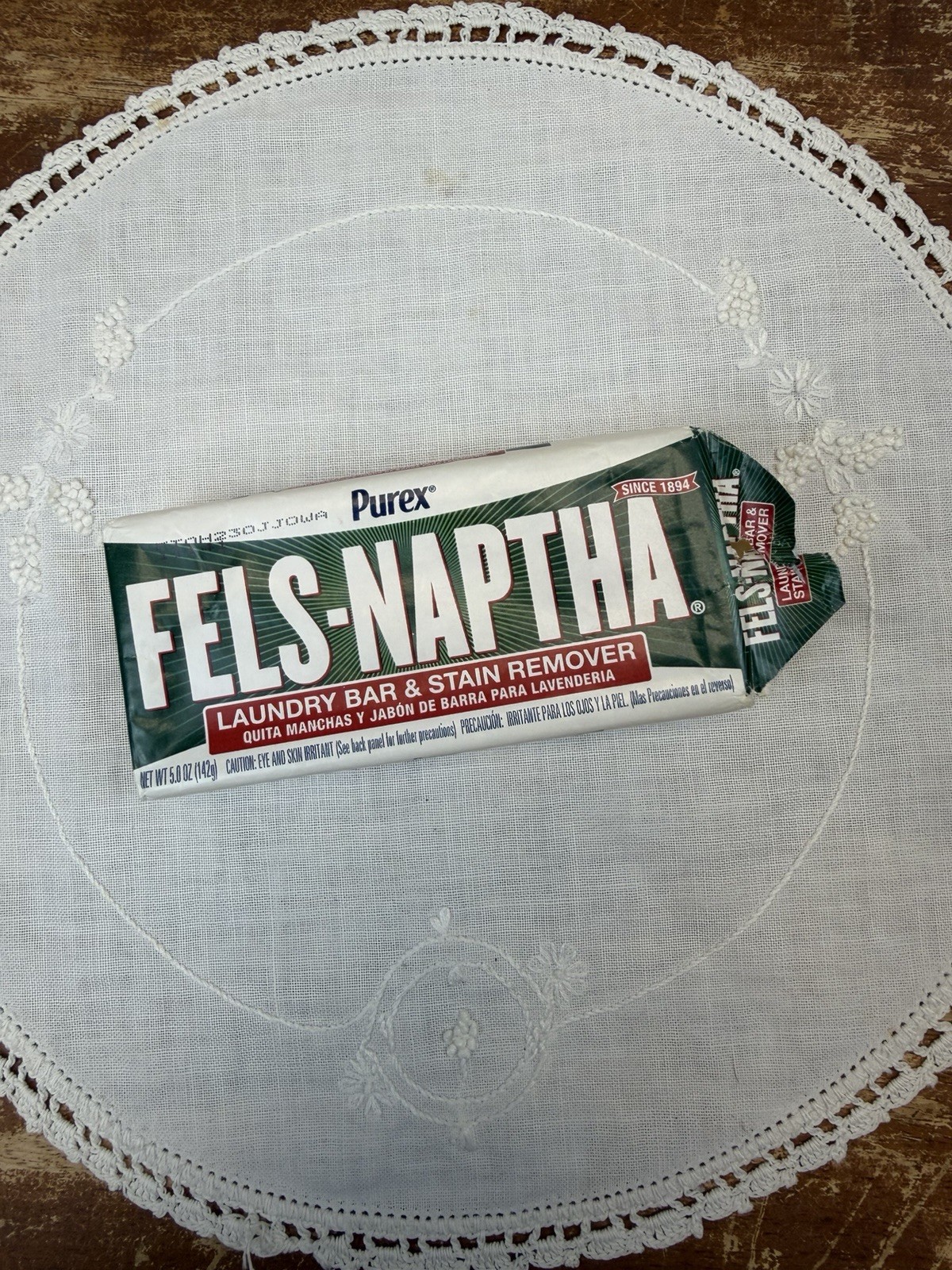 Purex Fels Naptha Laundry Bar Stain Remover 5oz New Open Pkg Vintage