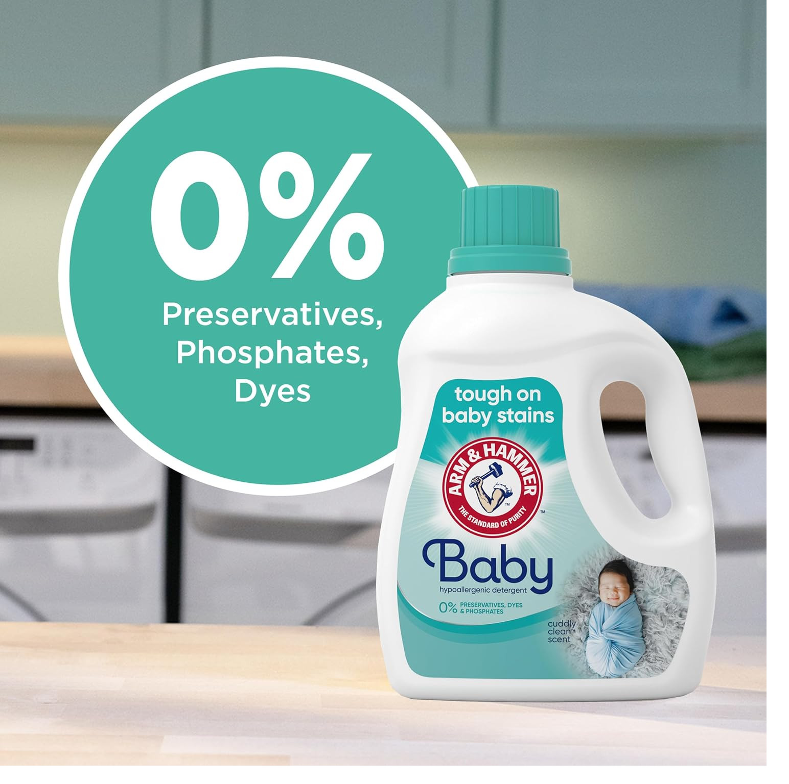 ARM & HAMMER Baby, 77 Loads Hypoallergenic Liquid Laundry Detergent, 100.5 fl oz