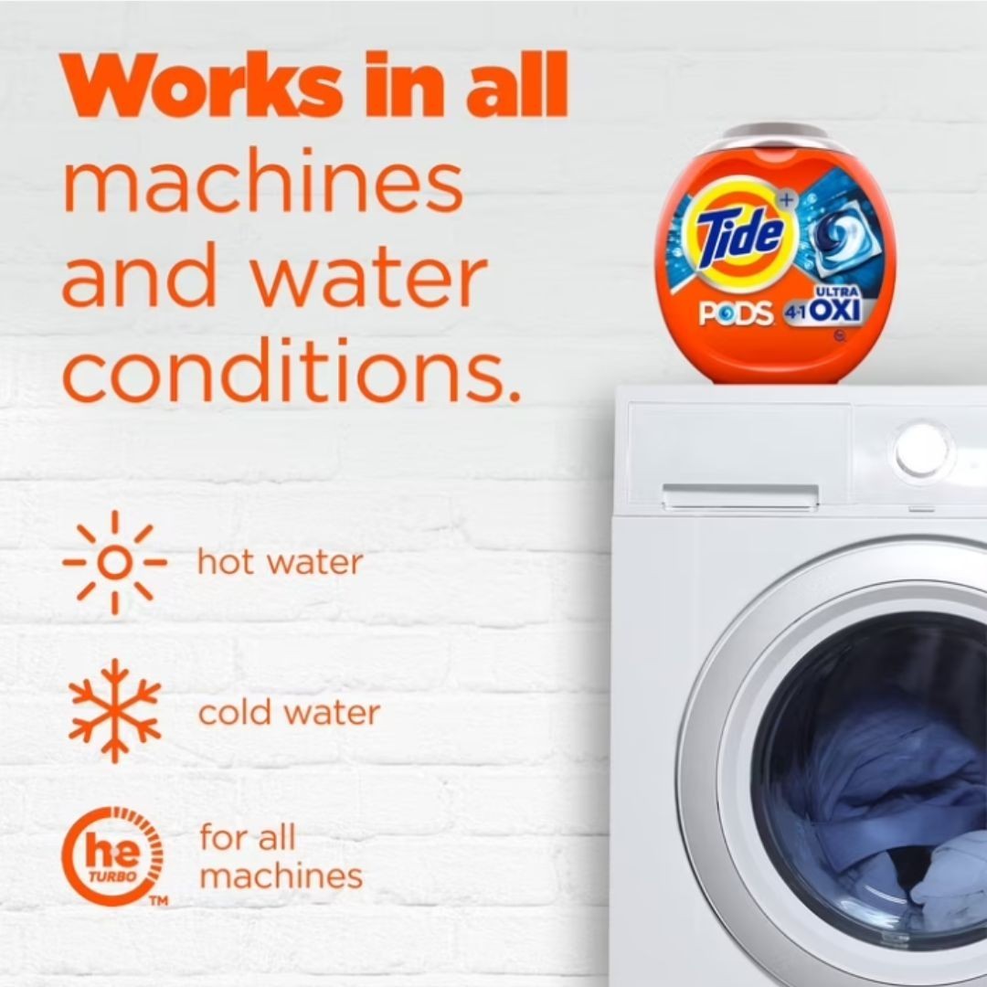 Tide PODS Laundry Detergent Soap Pacs, Ultra OXI, 32 Count New