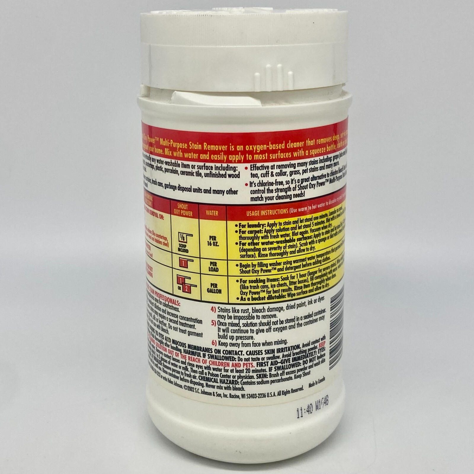 Shout Oxy Power Multi Purpose Stain Remover Powder Laundry Household – 71% Full