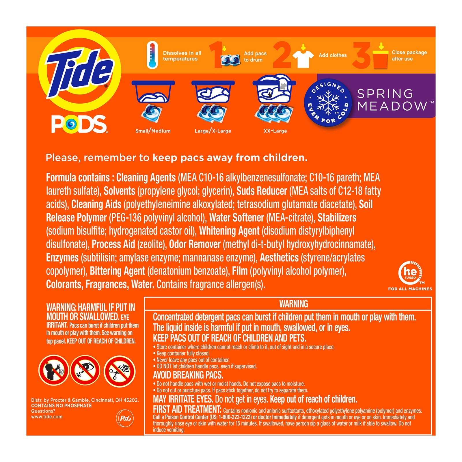 TIDE SPRING MEADOW PODS 156 CT