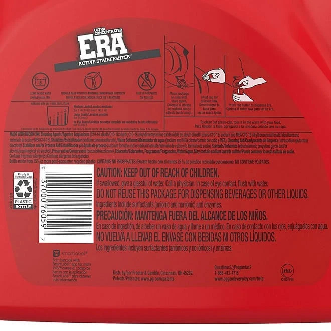 3 Pack -Era Active Stainfighter Liquid Laundry Detergent, 146 loads, 200 fl. oz.