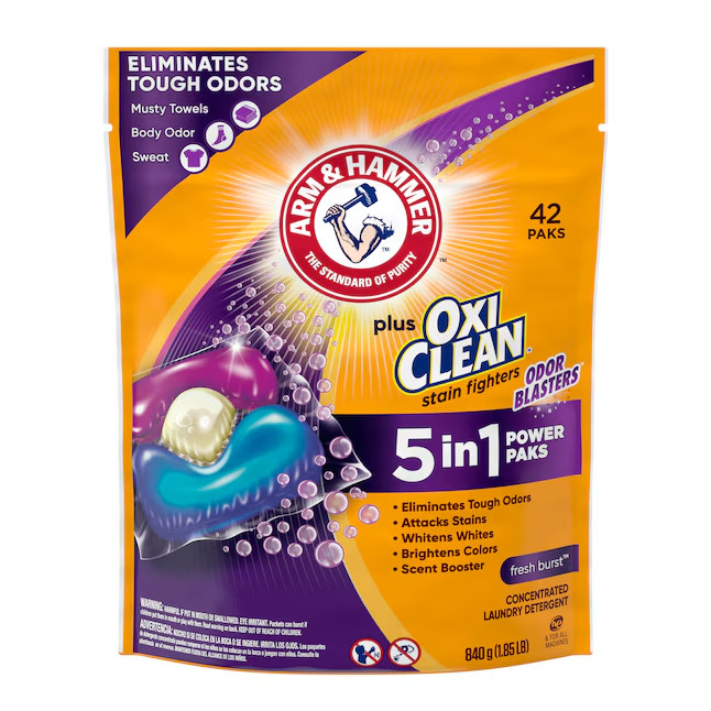 4 Pack Arm and Hammer Laundry Detergent Pacs Fresh Burst 42 Count 126 Loads HE