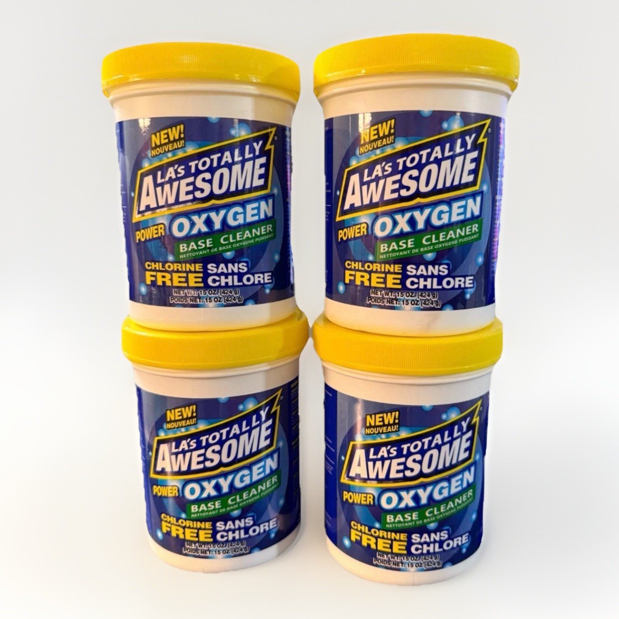 LA’s Totally Awesome Power Oxygen Base OXY CLEANER Laundry Booster 4 PACK, 15OZ