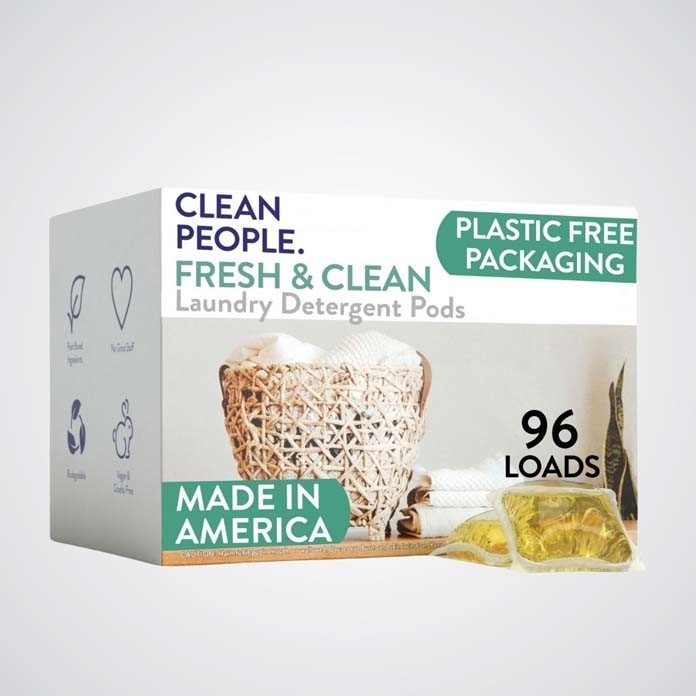 The Clean People Laundry Detergent Pods – Hypoallergenic Laundry Pods – 96 Pack