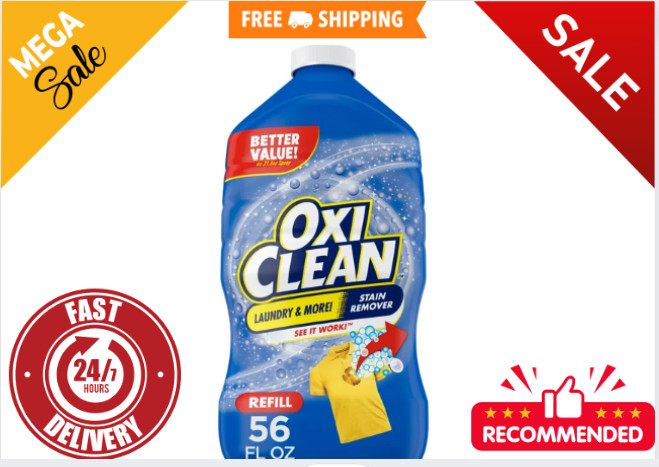 OxiClean Laundry Stain Remover Refill, 56 fl oz Free shipping