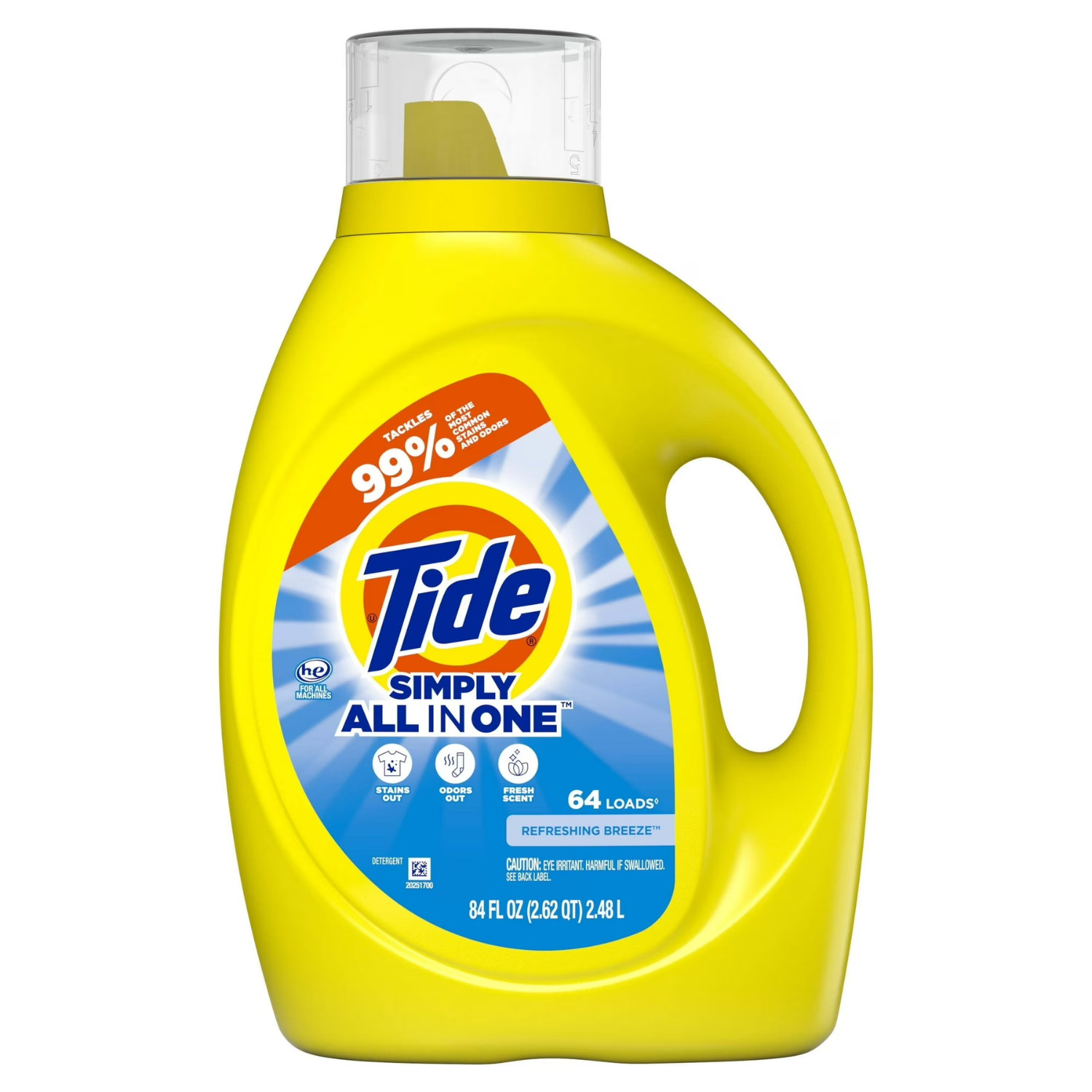4 Pack Tide Simply Refreshing Breeze Laundry Detergent 84 Fl Oz 64 Loads