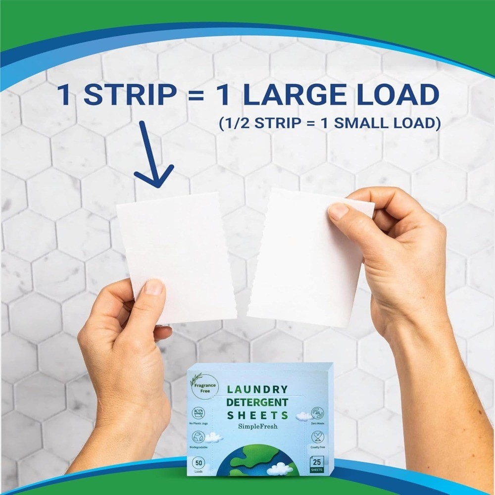 25 Laundry sheets (50 loads), fragrance free product – Laundry Detergent Sheets,