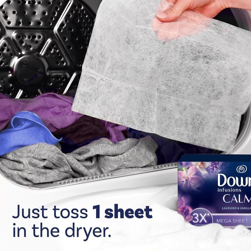 Infusions Mega Dryer Sheets Lavender Vanilla 80 Count Static Control Softener US
