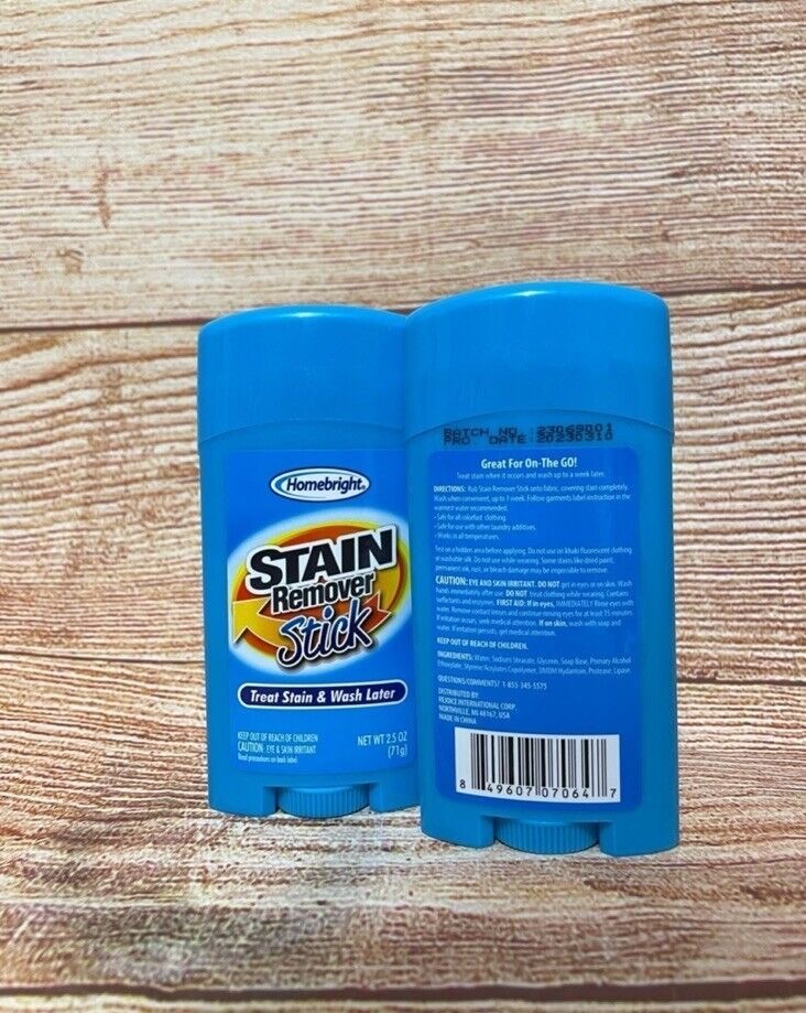 Lot of 3 Home bright Stain Remover Stick 2.5 oz – treat stain & wash later new