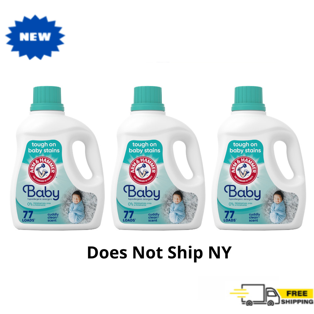 ARM & HAMMER Baby Hypoallergenic Liquid Laundry Detergent, 100.5 fl oz, 3 Pack