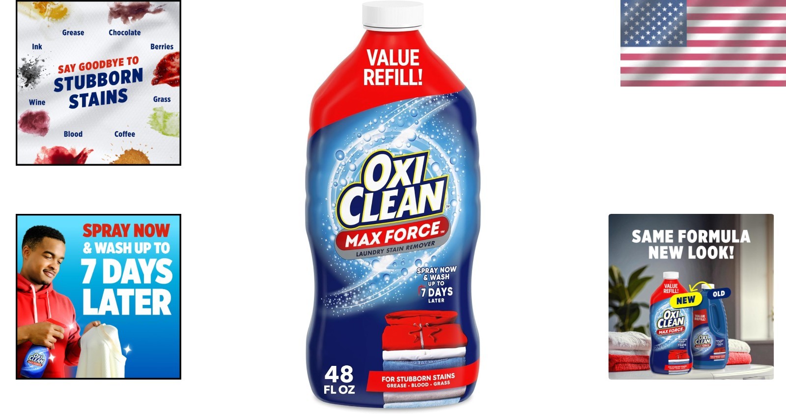 Max Force 48 fl oz Laundry Stain Remover Refill – Chlorine & Dye Free Power