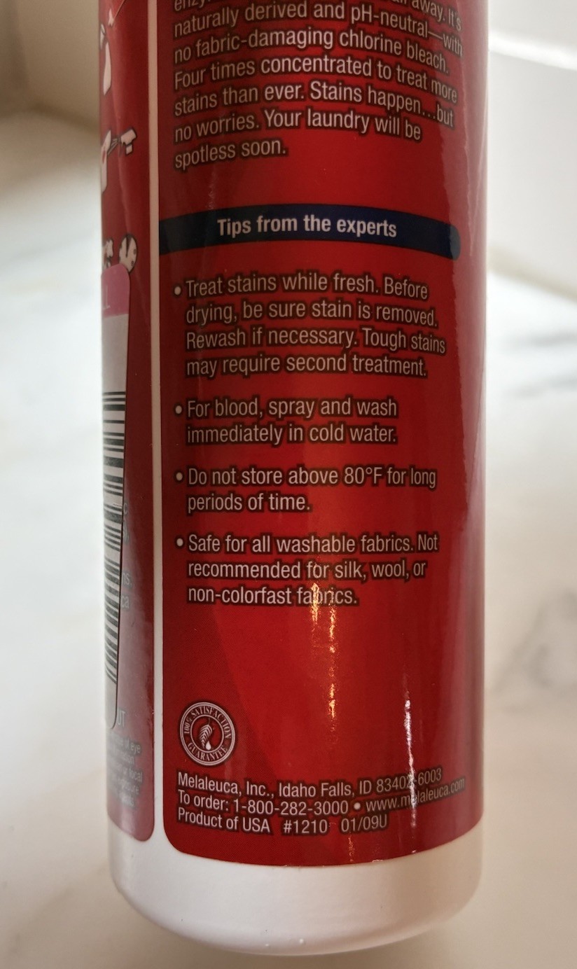 Melaleuca Ecosense PreSpot Laundry Stain Remover 4X Concentrate 8oz – New Sealed
