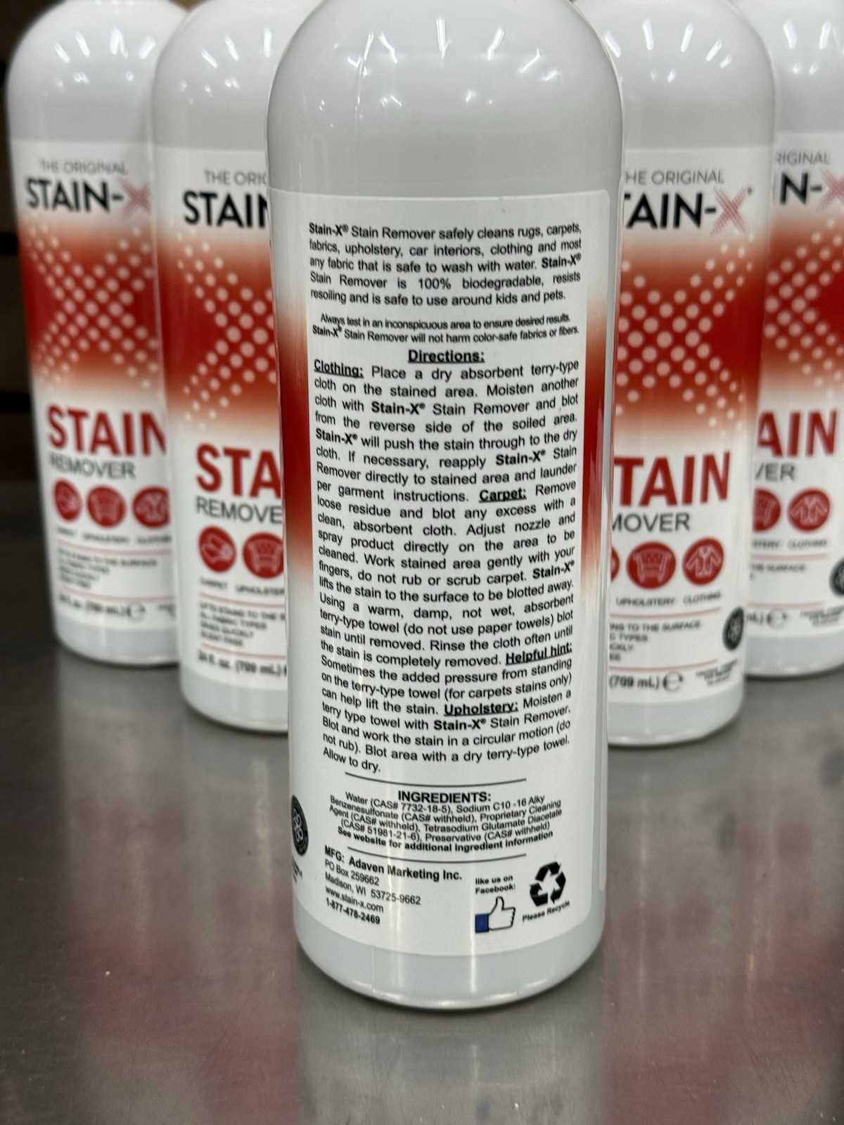 Pack of 6 – Stain-X Stain Remover 24 fl oz. For Carpet, Upholstery, Clothes